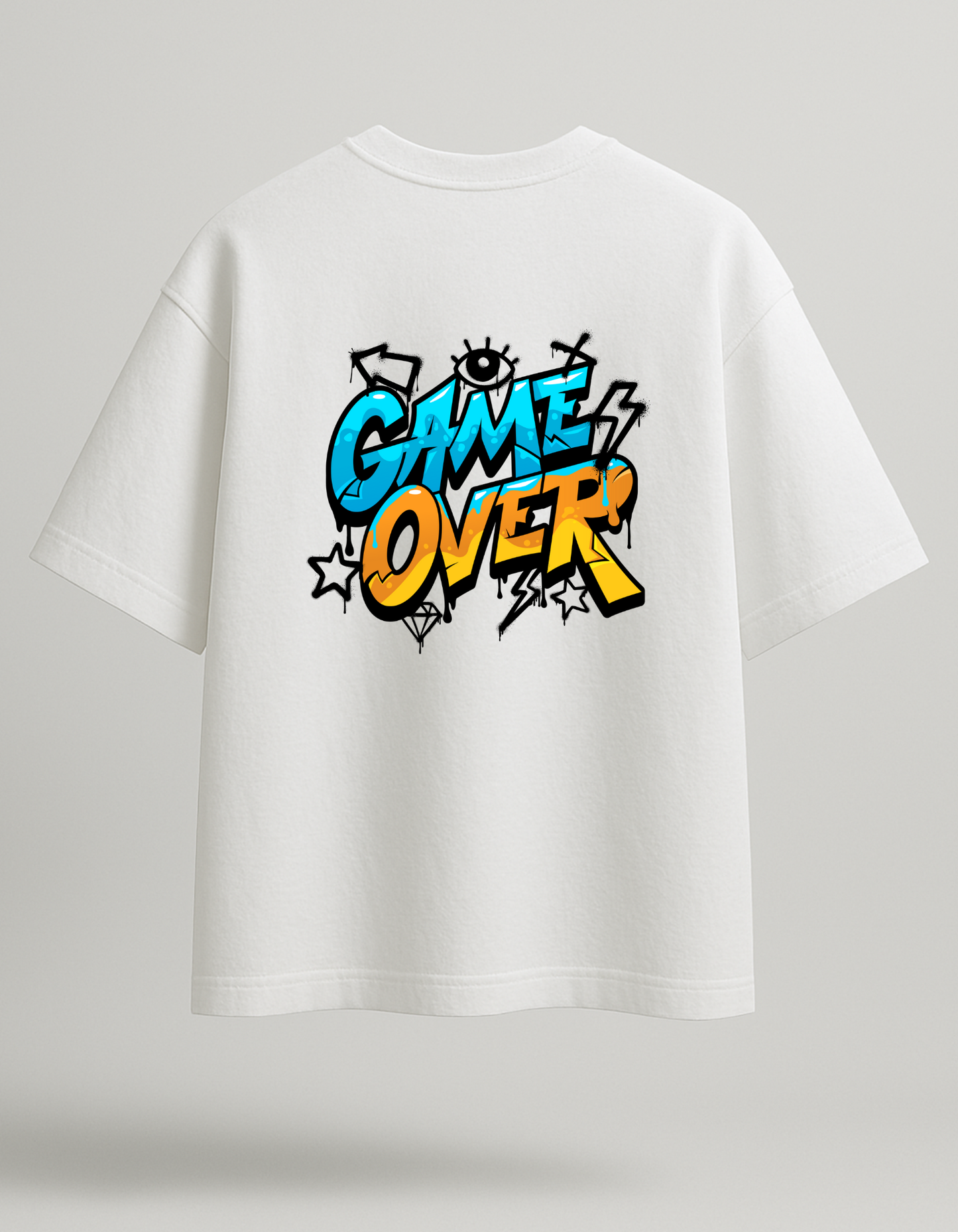 The Game Over Tee - White Oversized