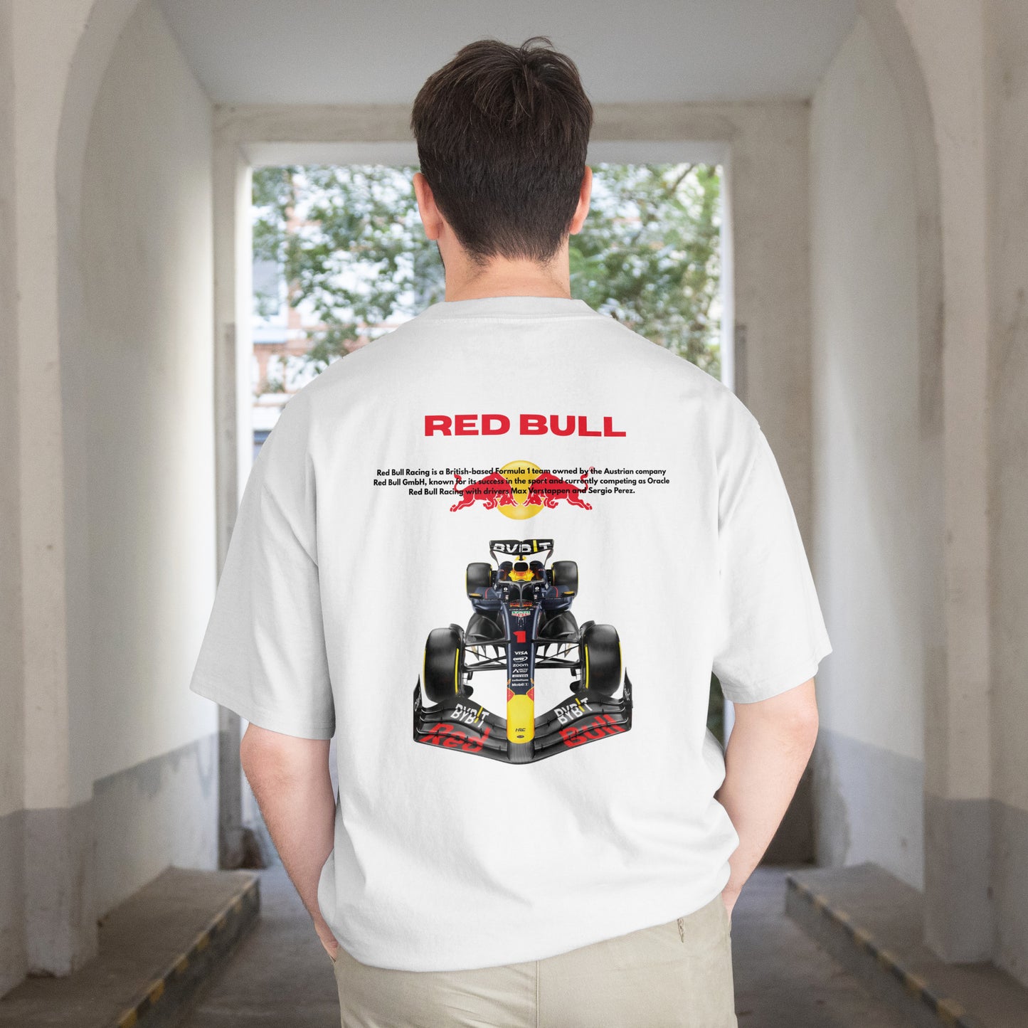 Red Bull Racing Tee – F1 Edition- White Oversized