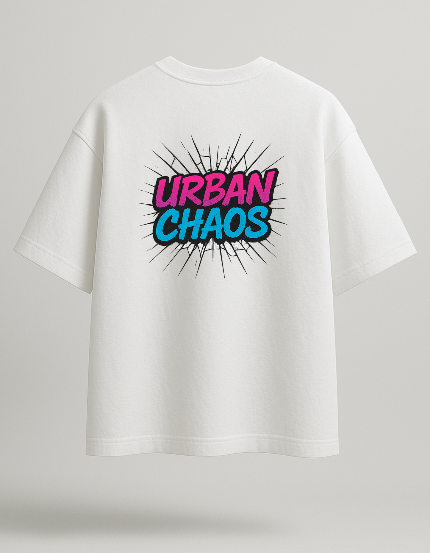 Urban Chaos Tee - White Oversized