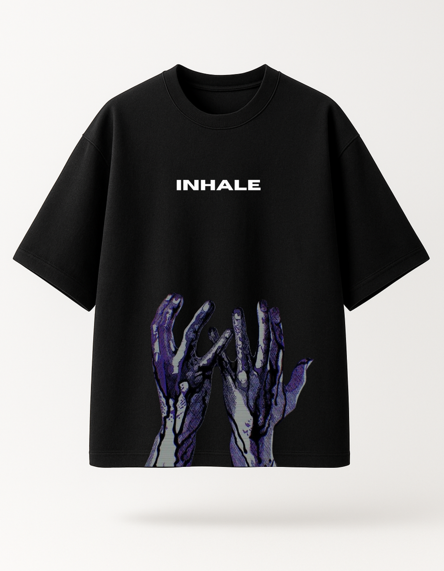 Inhale Tee – Graphic Edition- Black Oversized