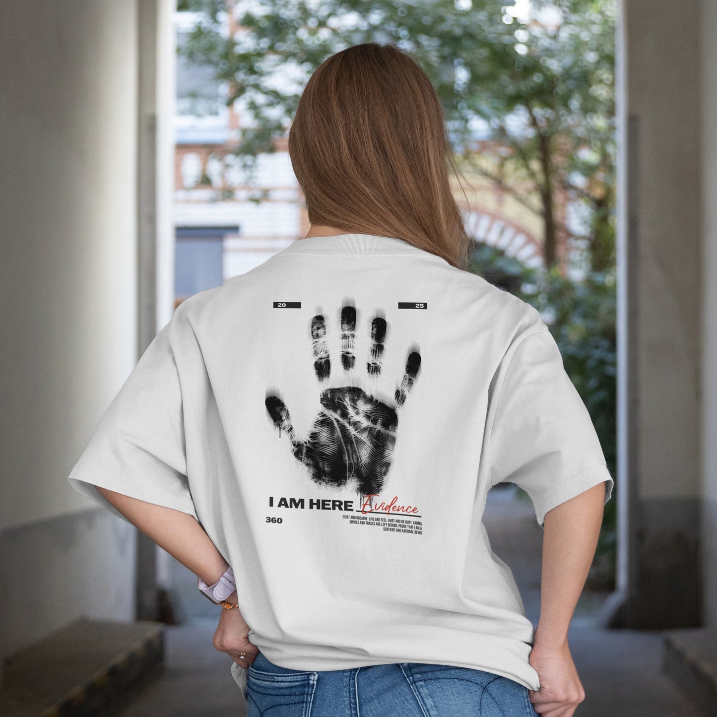 Existence Tee – White Oversized