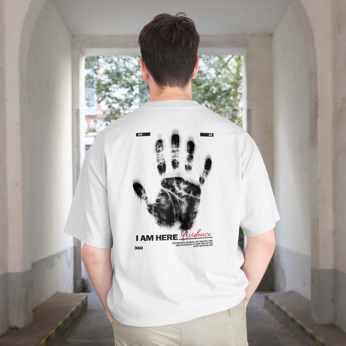 Existence Tee – White Oversized