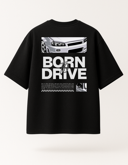Born To Drive Tee - Black Oversized