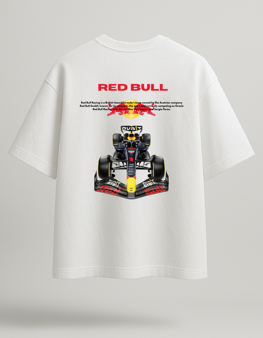 Red Bull Racing Tee – F1 Edition- White Oversized