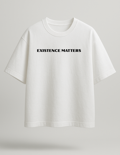Existence Tee – White Oversized