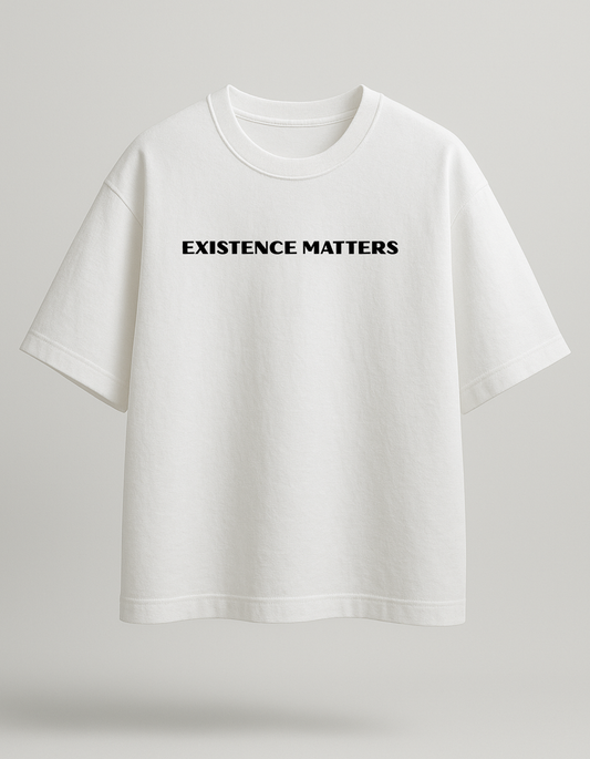 Existence Tee – White Oversized